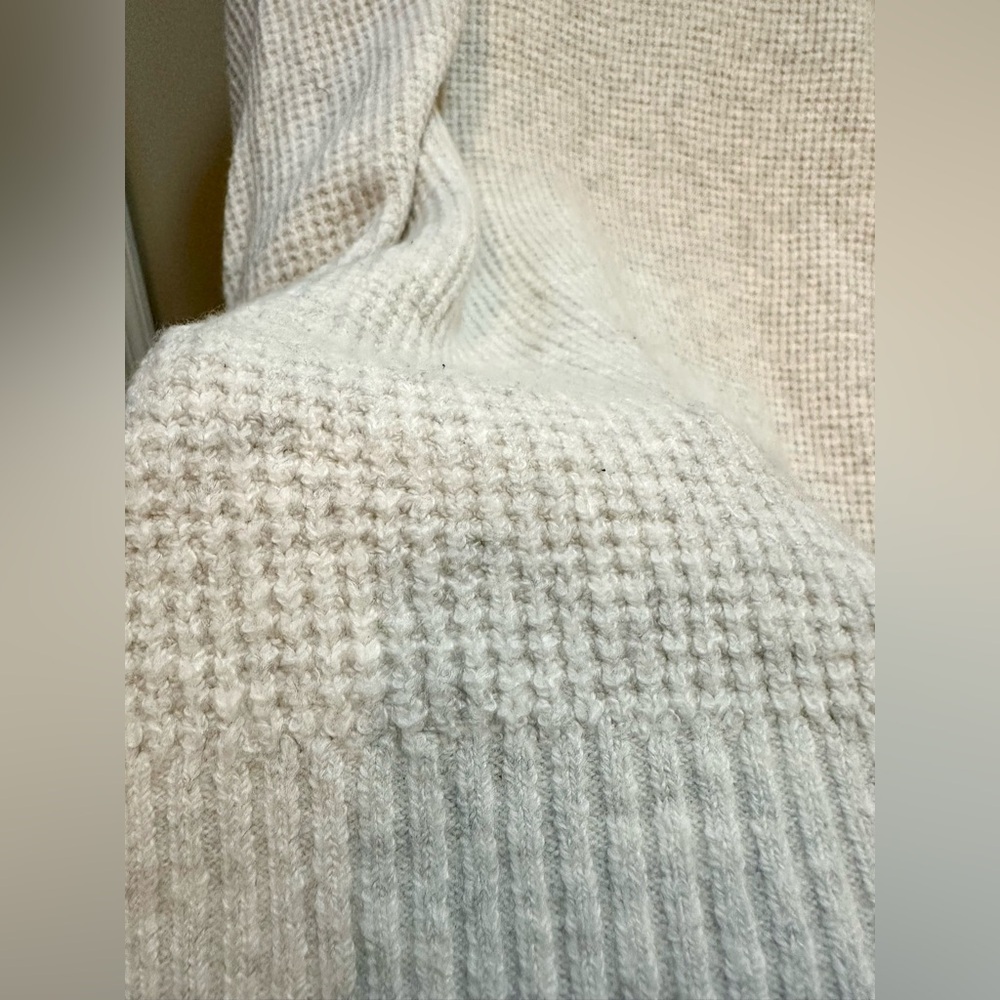 Aerie CozyUp Waffle Quarter Zip Sweater in Heather Gray Size XXL - Picture 11 of 11